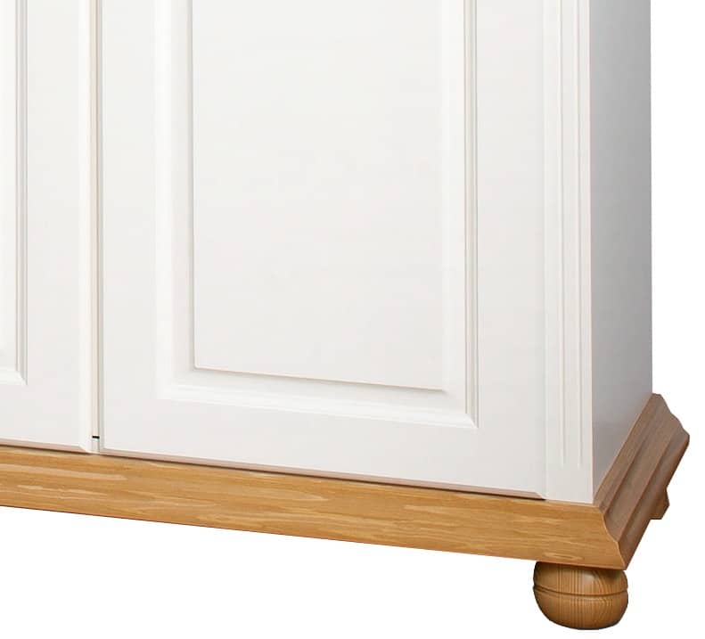 Dulap Celia, Lemn masiv, 197x58x203cm, Alb/Natur