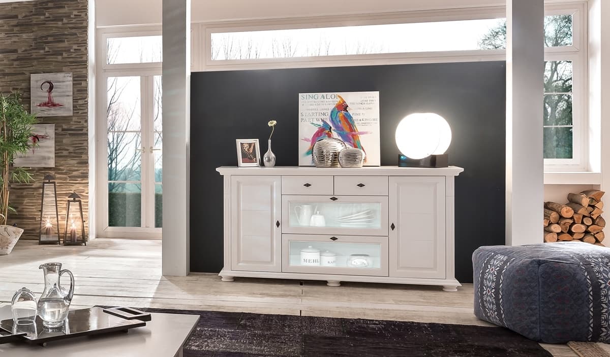 Bufet Ariana, Lemn Masiv, 175x41x91, Alb