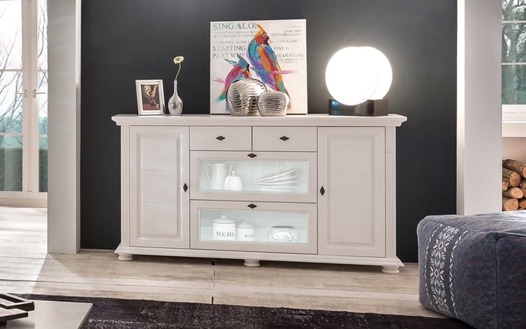 Bufet Ariana, Lemn Masiv, 175x41x91, Alb