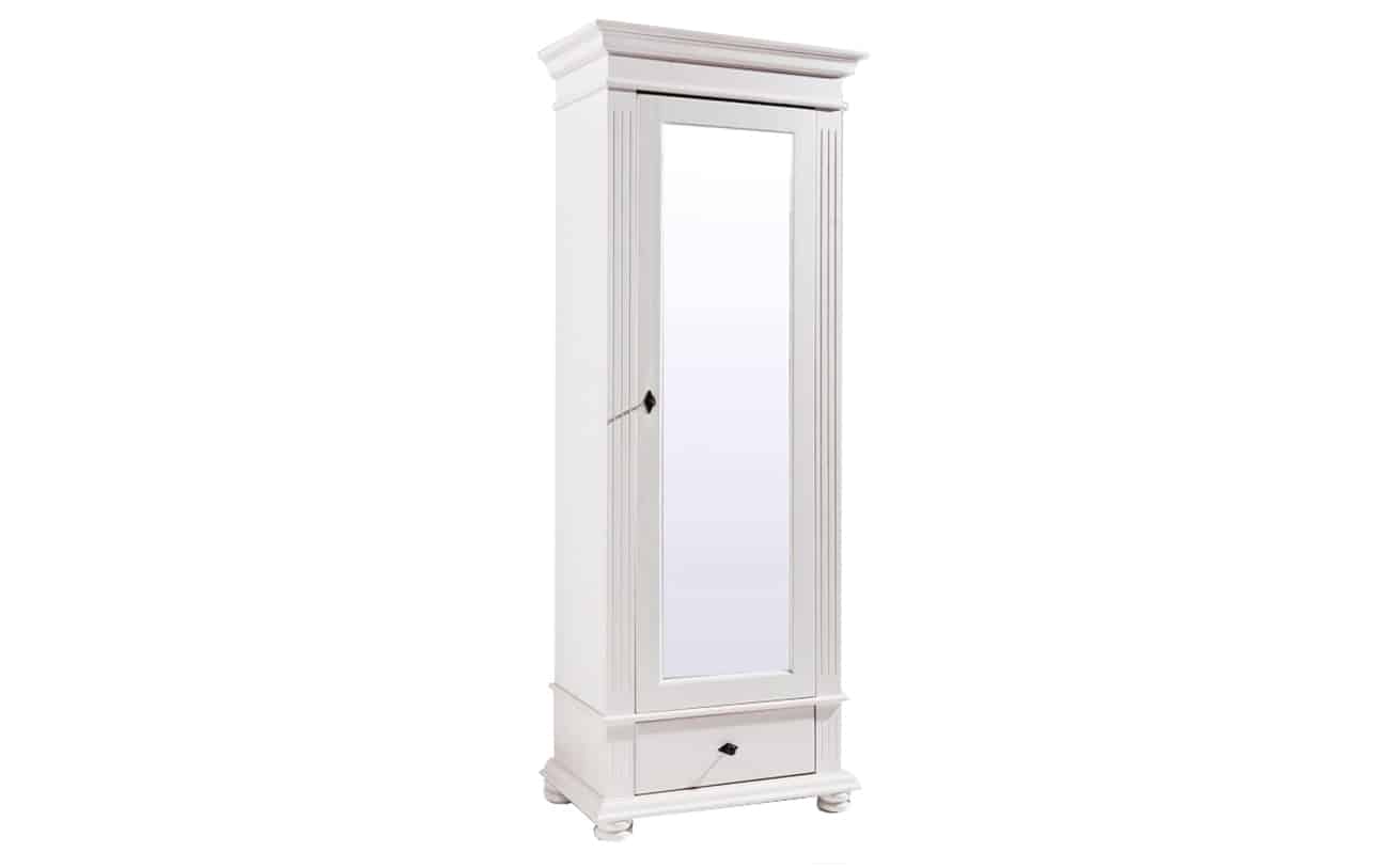 Dulap cu Oglindă Ariana, Lemn Masiv, 80x46x200cm, Alb