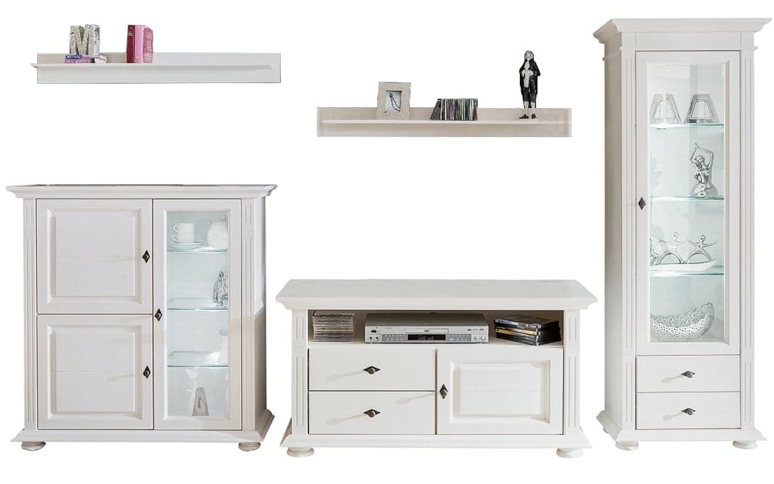 Set Living Ariana, Lemn Masiv, Alb