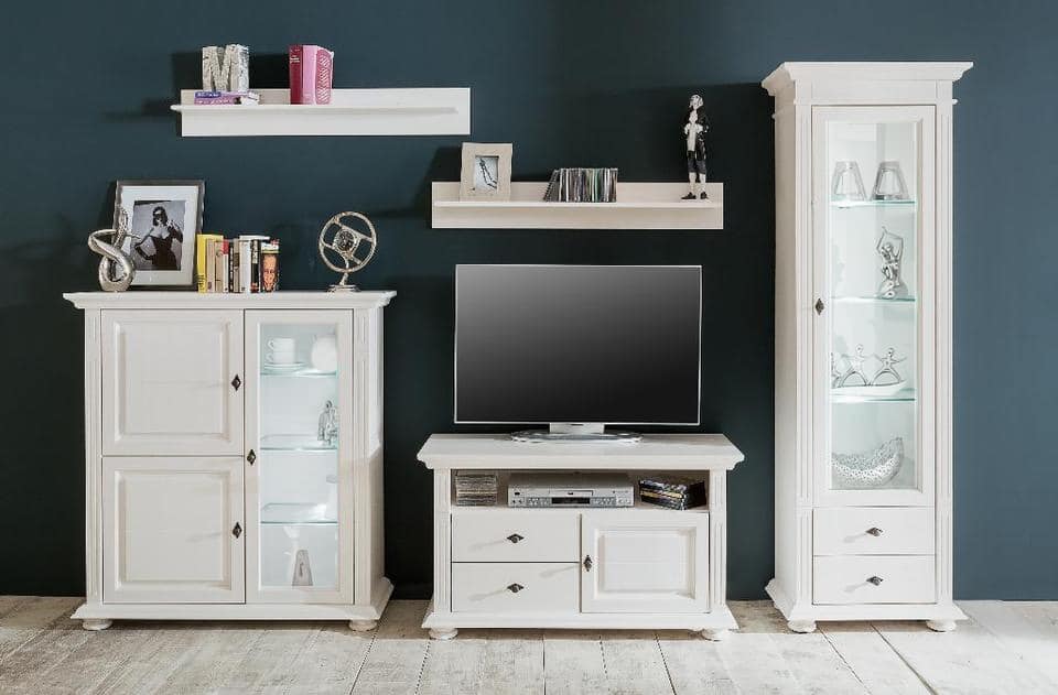 Set Living Ariana, Lemn Masiv, Alb