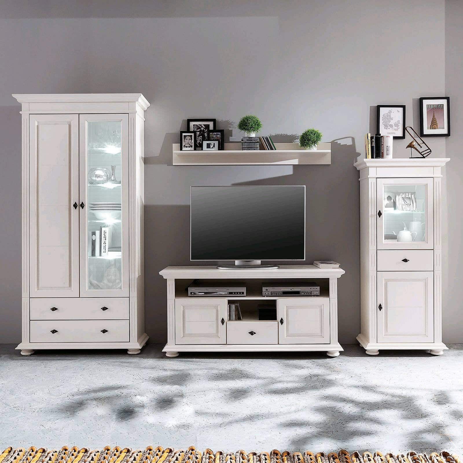Set Living Ariana, Lemn Masiv, Alb