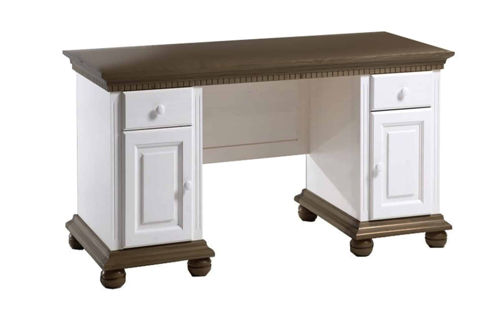 Birou Celia, Lemn Masiv, 160x75x78, Alb/Nuc