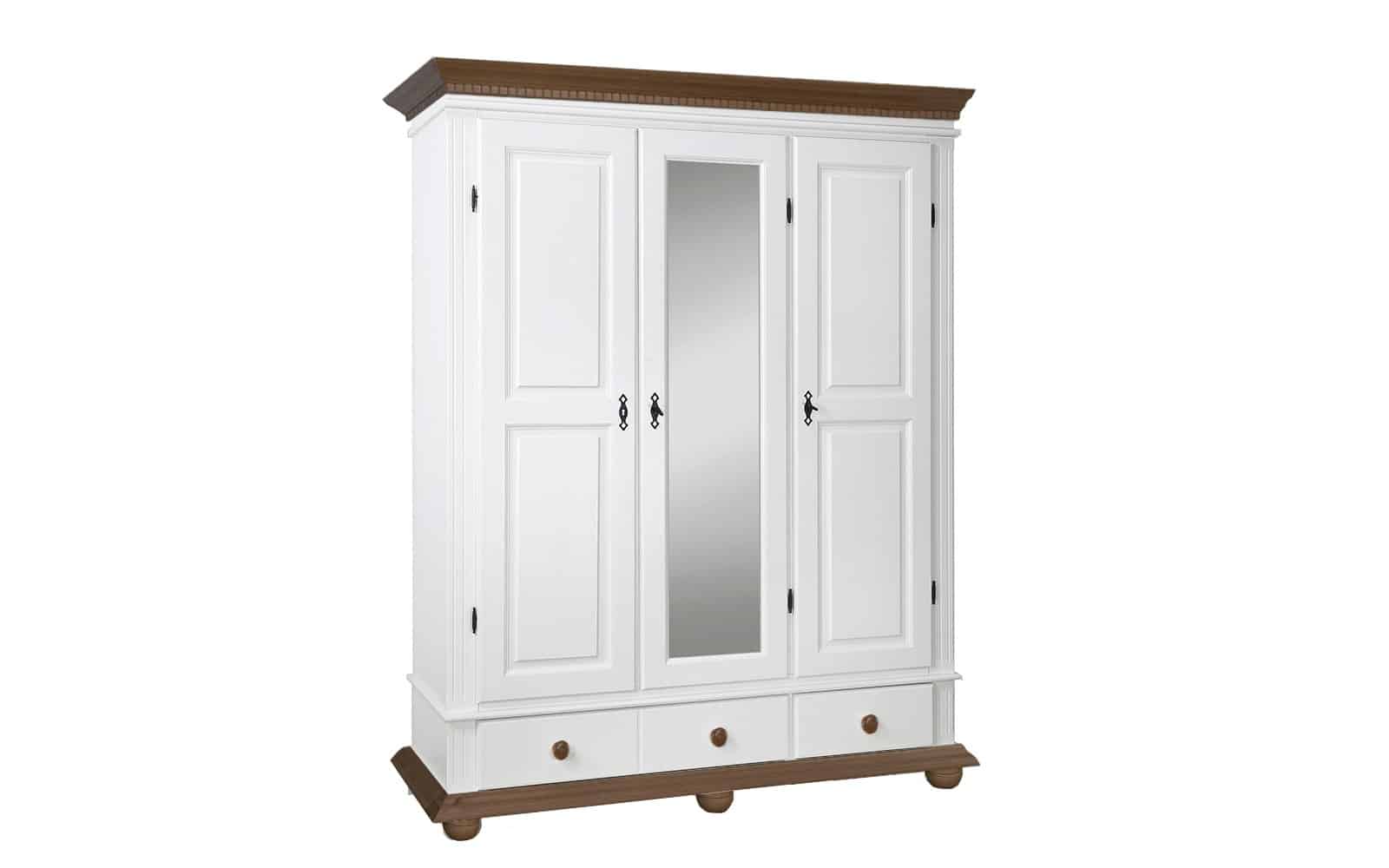 Dulap Celia, Lemn Masiv, 153x58x191, Alb/Nuc