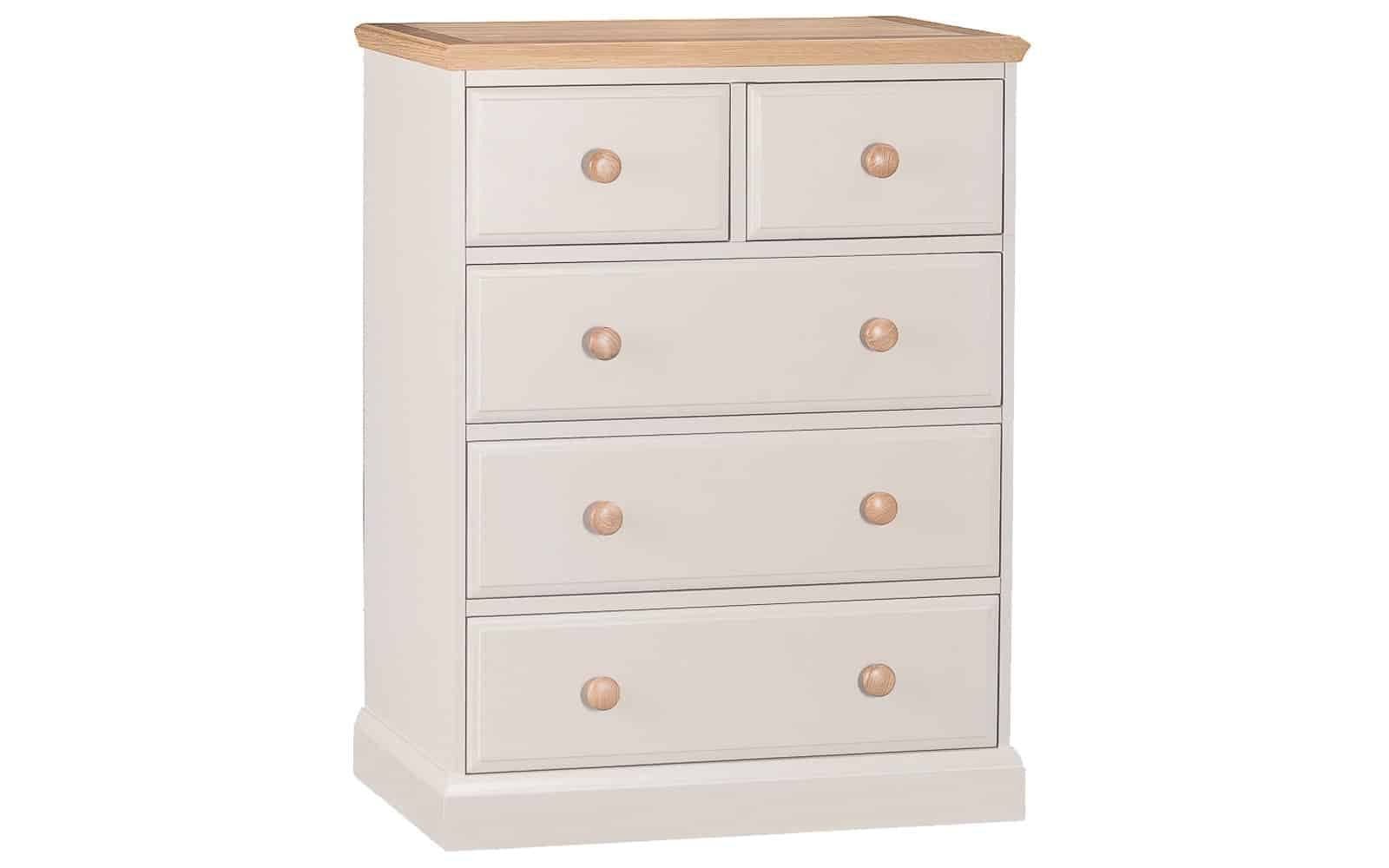 Comoda Sussane, Lemn Masiv, 83x41x107cm, Gri/Natur