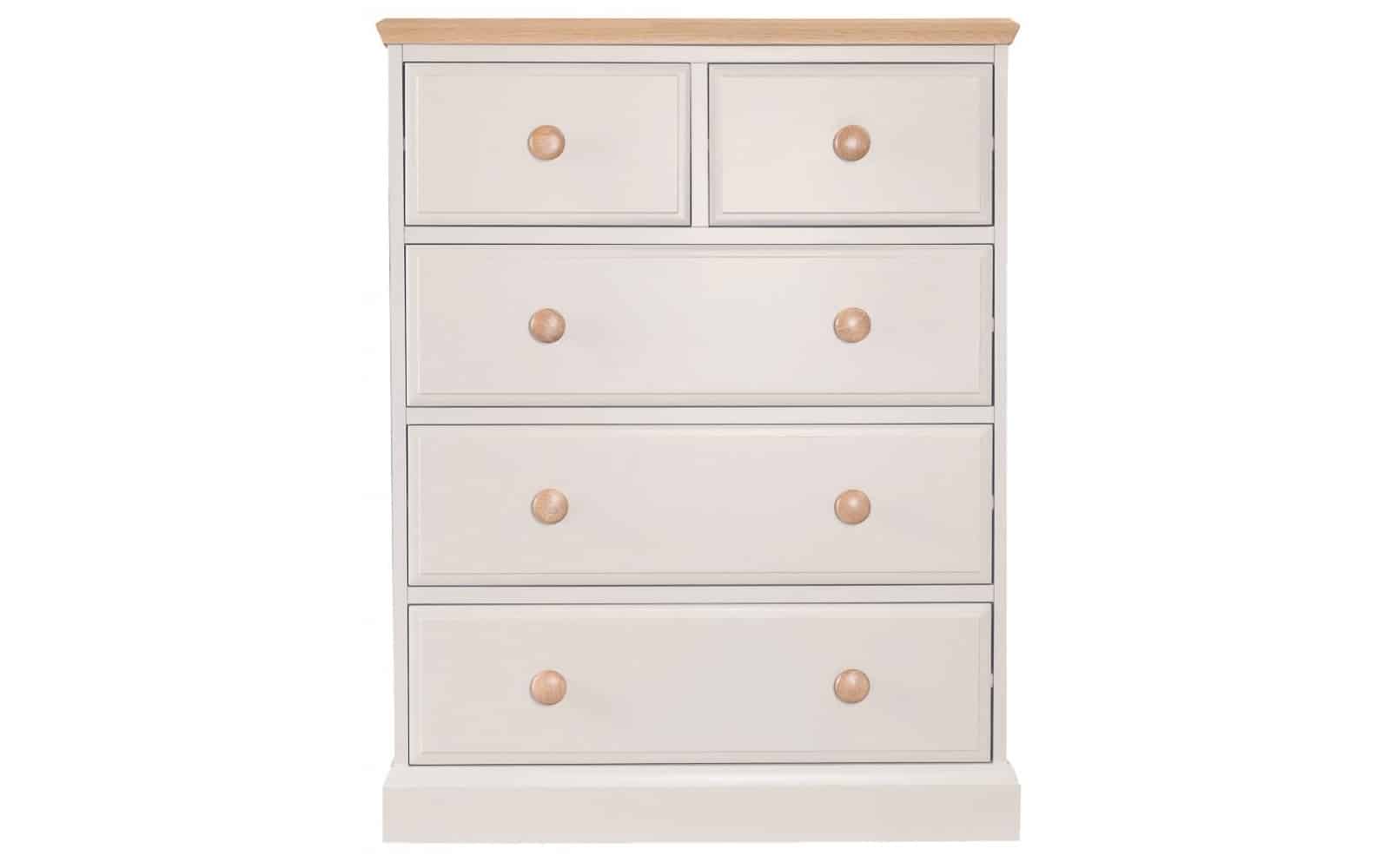 Comoda Sussane, Lemn Masiv, 83x41x107cm, Gri/Natur