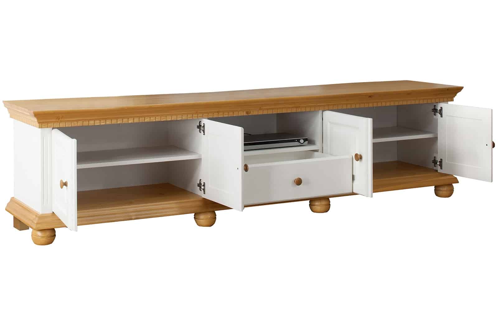 Set Living Margaret, Lemn Masiv, Model B, Alb/Natur
