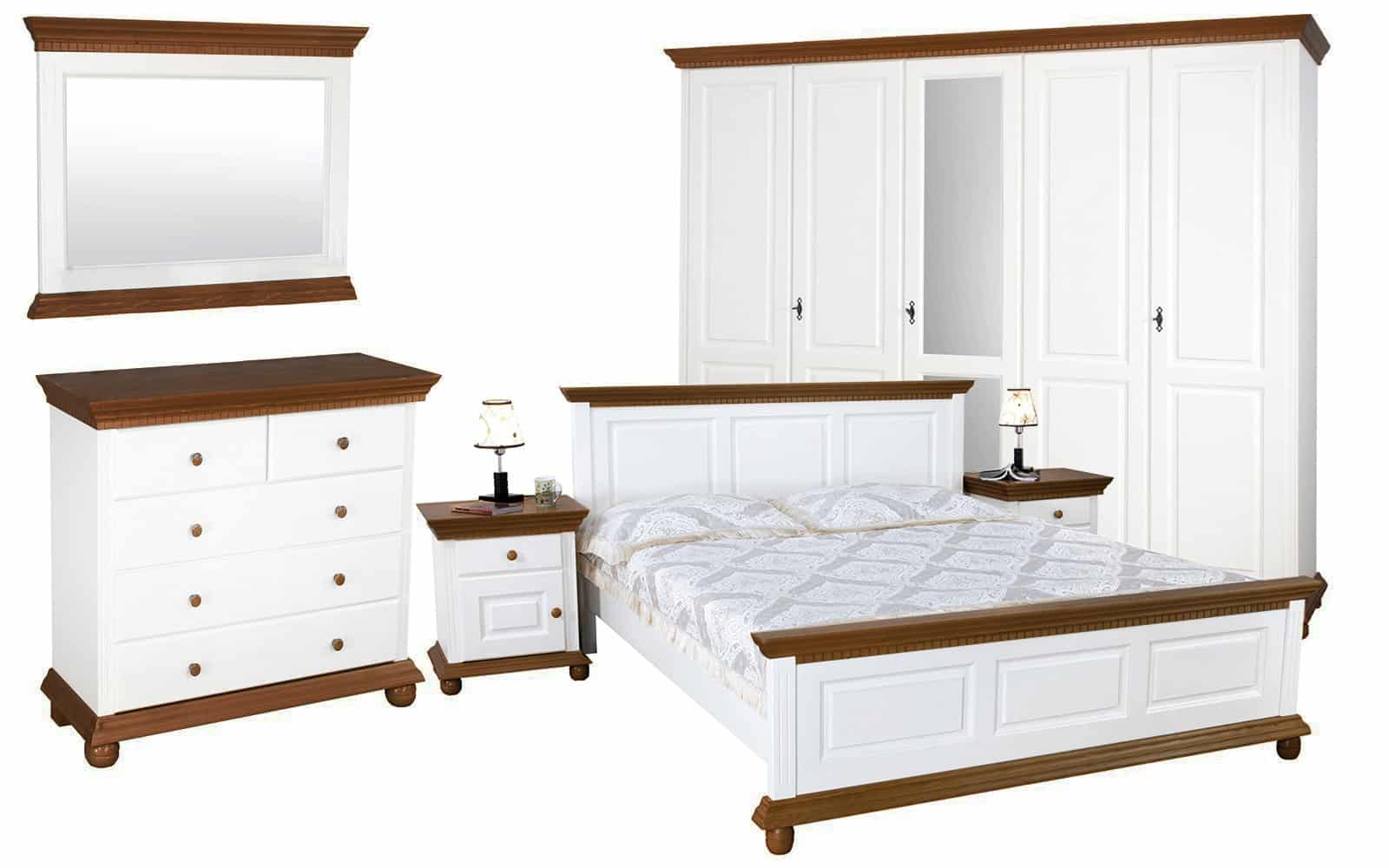 Set Dormitor Celia, Configurabil, Alb/Nuc