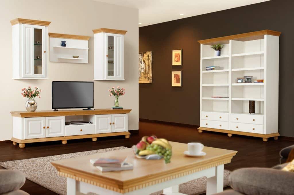 Set Living Margaret, Lemn Masiv, Model B, Alb/Natur