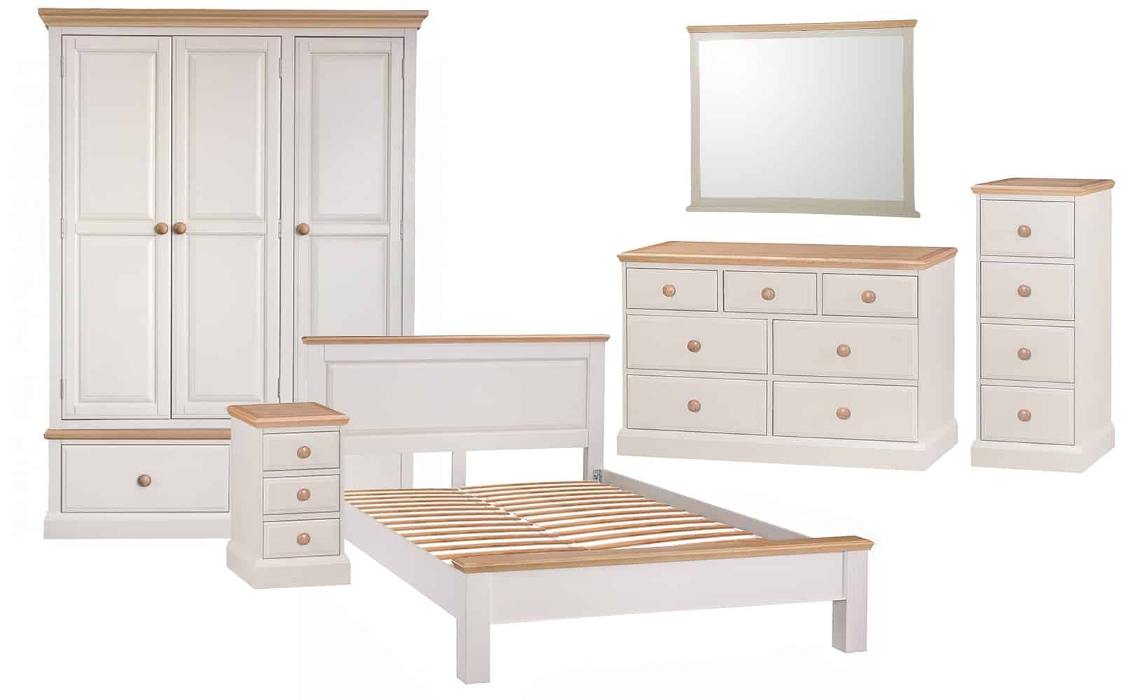 Set Dormitor Sussane, Lemn Masiv, Gri/Natur, Configurabil
