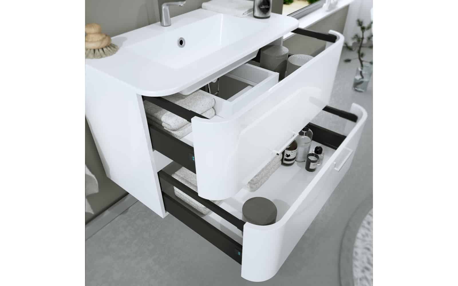 Set Mobilier Baie Suspendat Glint din lemn masiv