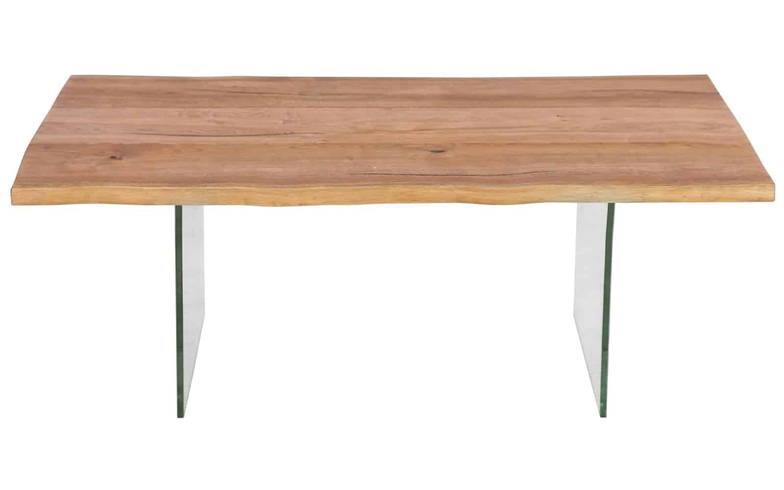 Masă Dining Roger, Stejar, Picioare Sticlă, 200/220/240/260 x 100 x 78 cm