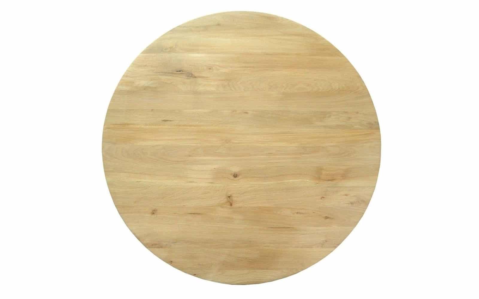 Masă Rotundă Elise, Blat Stejar, Înălțime 79 cm, Natur/Gri din lemn masiv