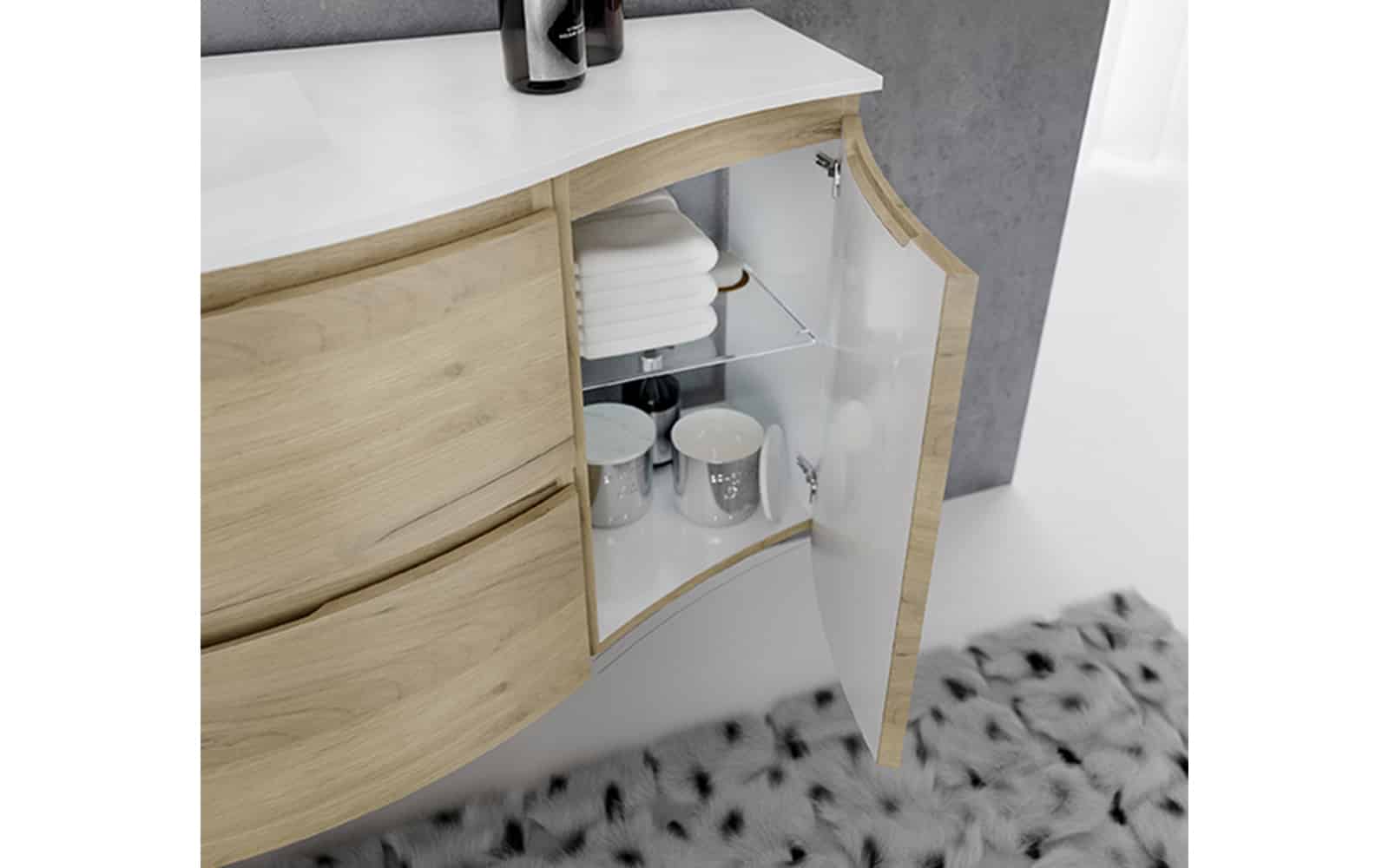 Set Mobilier Baie Suspendat Aledo din lemn masiv