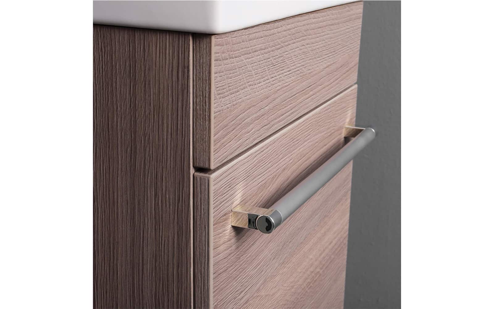 Set Mobilier Baie Piccolo, Natur Texturat din lemn masiv
