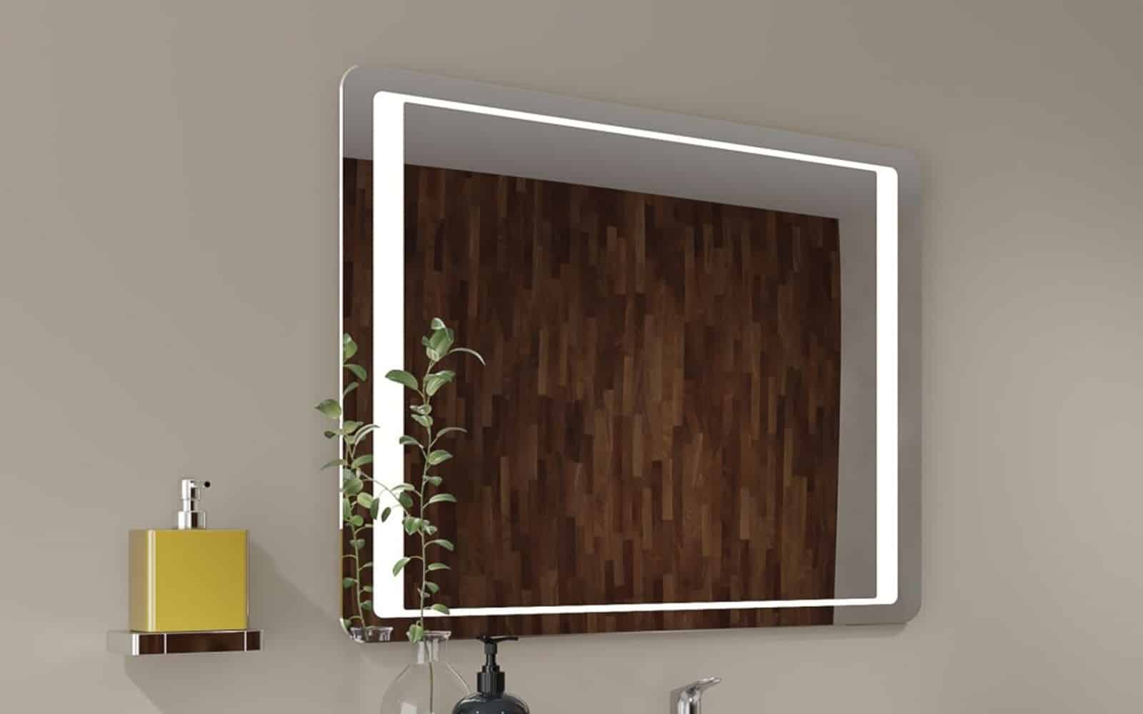 Oglindă iluminare LED dreptunghiulară, 80 x 2,9 x 60 cm