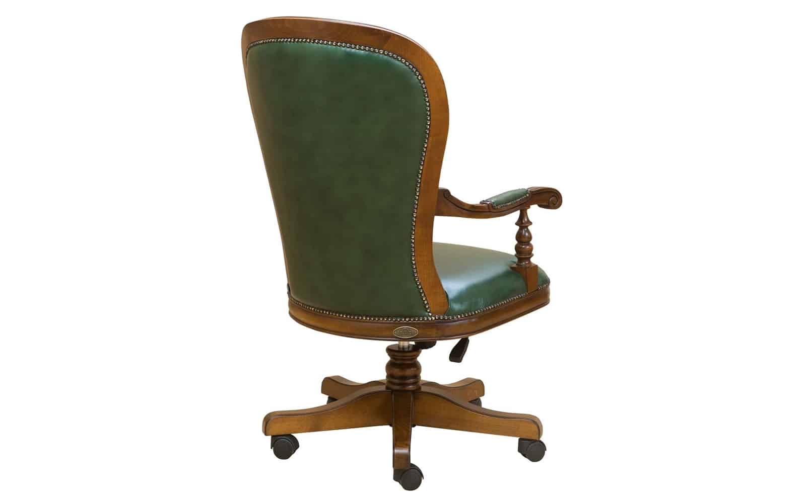 Scaun Rotativ Valerio, Lemn Masiv, Tapiterie Piele, 77 x 62 x 105 cm