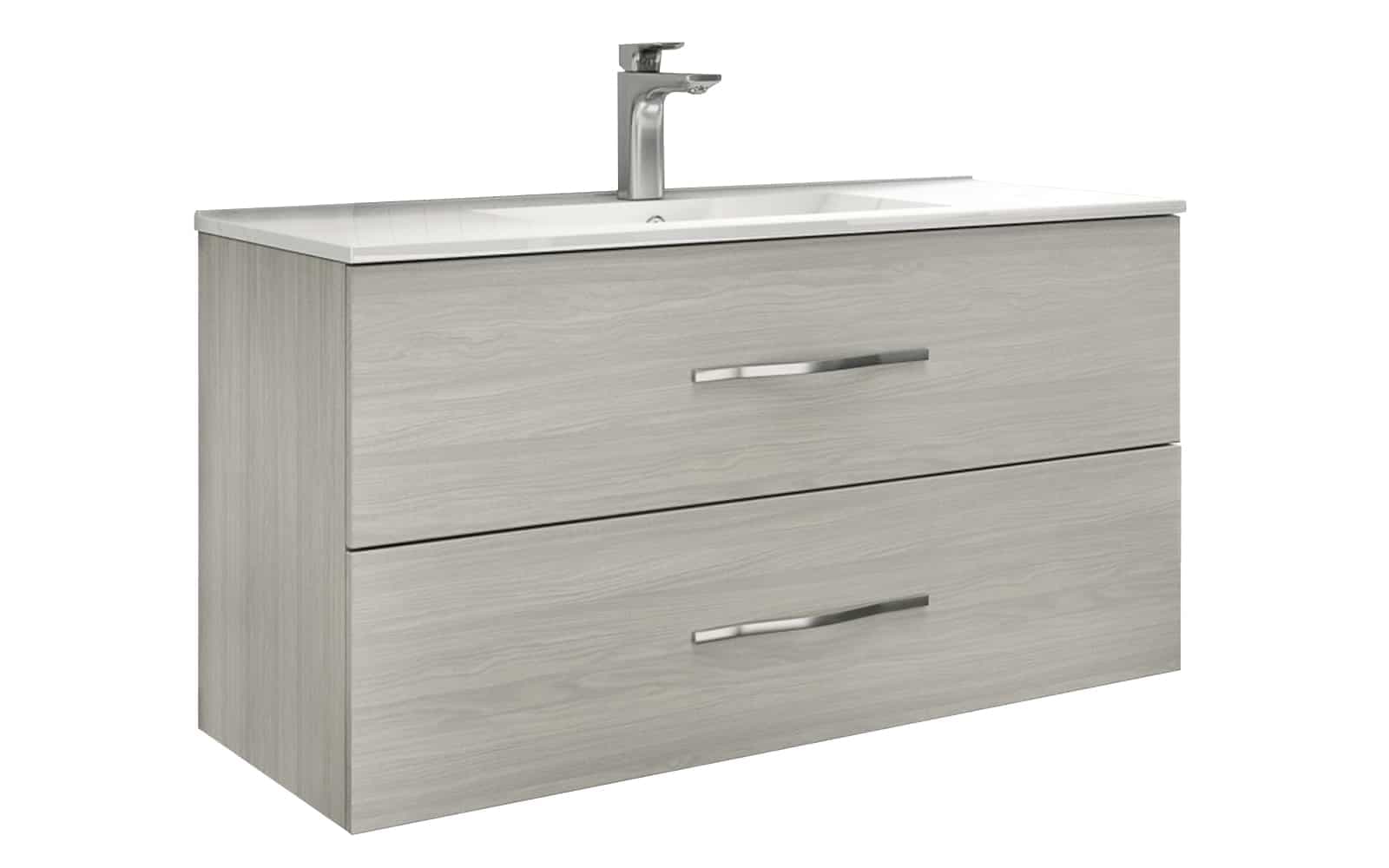 Set Mobilier Baie Suspendat Connor, Gri texturat, 80 cm