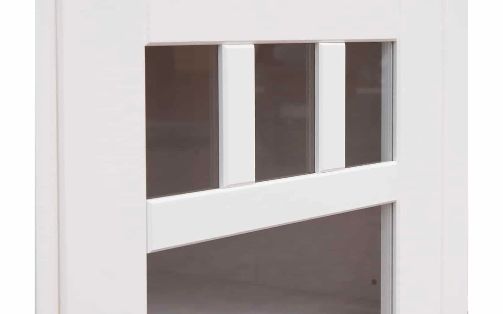 Vitrină Linea, Lemn Masiv, 130x45x190cm, Alb