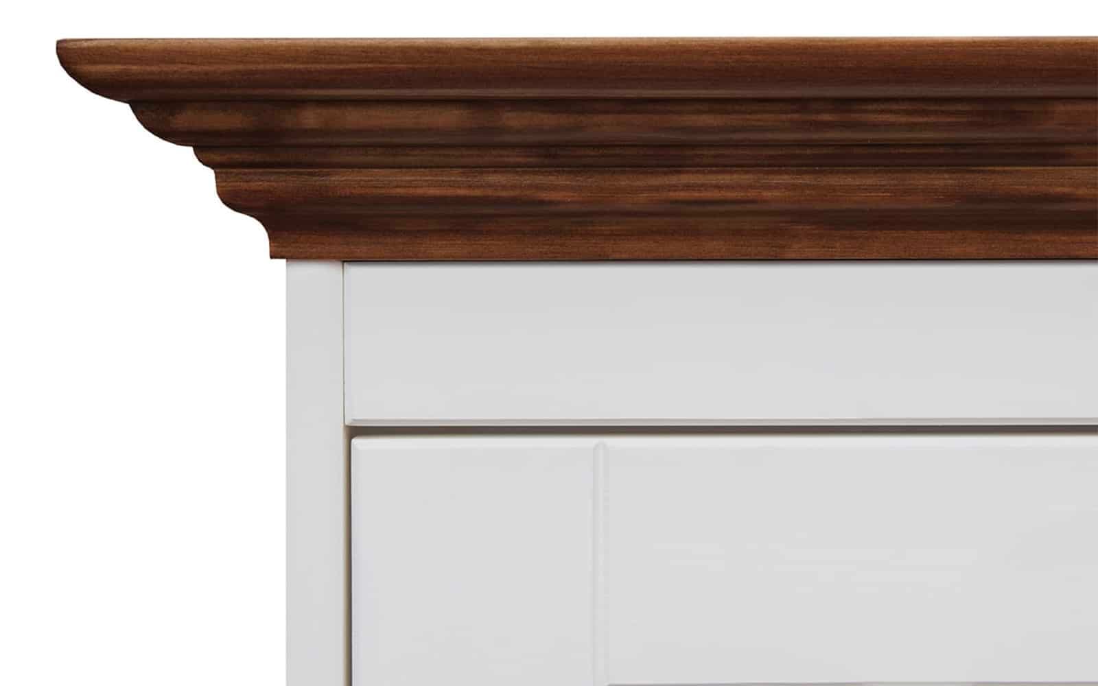 Birou Linea, Lemn Masiv, 130x53x77cm, Alb-Nuc