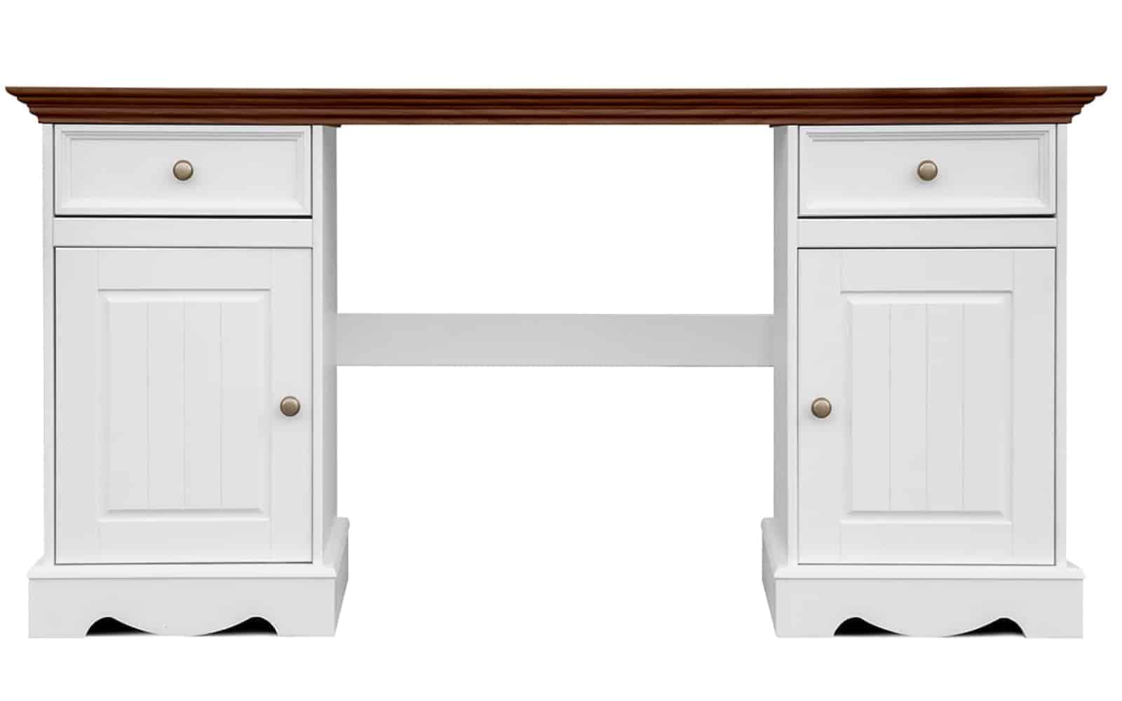 Birou Linea, Lemn Masiv, 155x54x77cm, Alb-Nuc