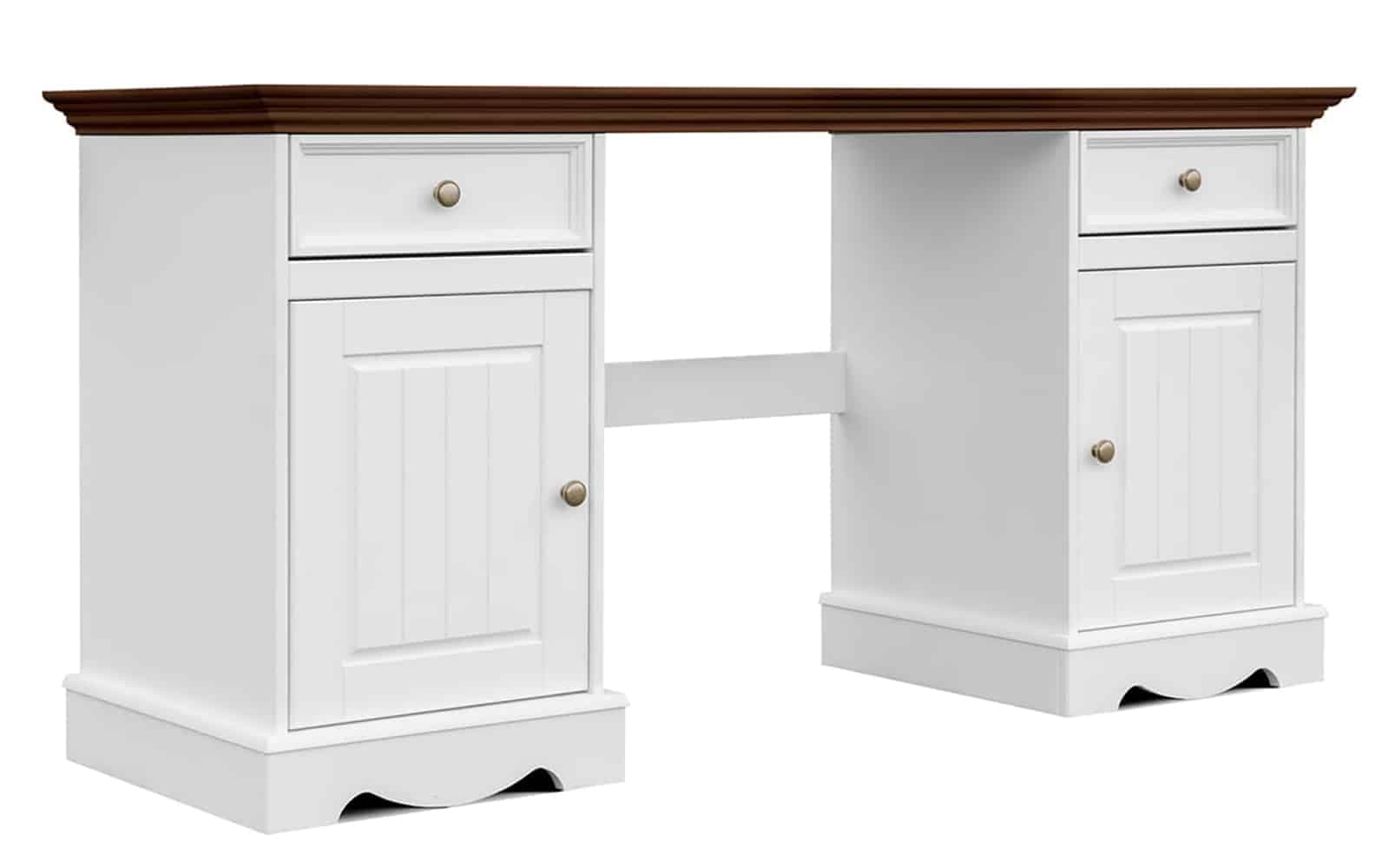Birou Linea, Lemn Masiv, 155x54x77cm, Alb-Nuc
