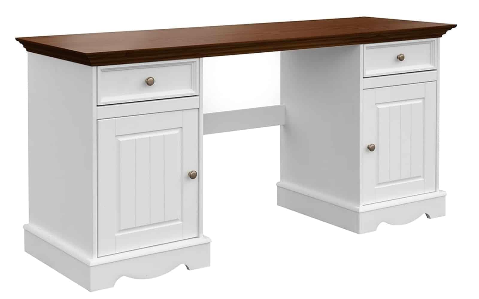 Birou Linea, Lemn Masiv, 155x54x77cm, Alb-Nuc