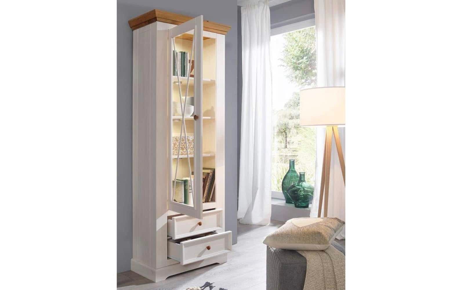 Set Living Iris, Model B, Lemn Masiv, Alb-Natur