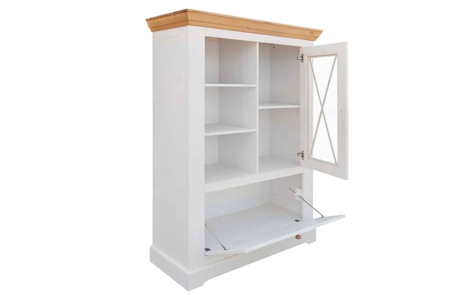 Set Living Iris, Model B, Lemn Masiv, Alb-Natur