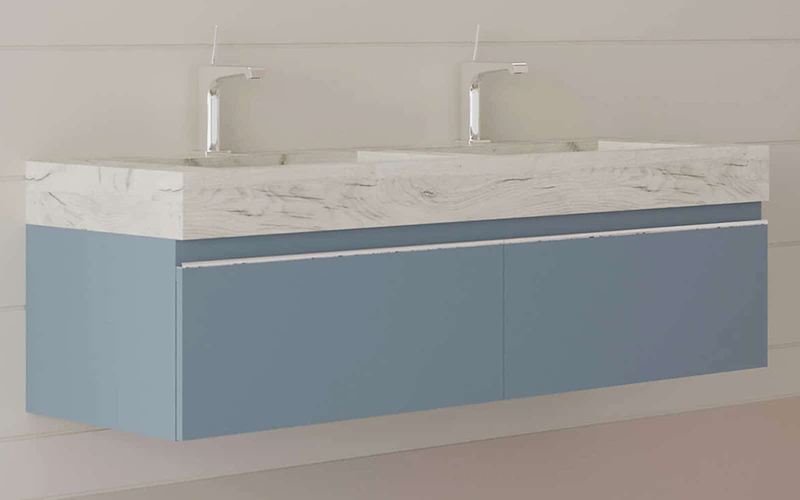 Set Mobilier Baie Suspendat Giulia, Lavoar Dublu