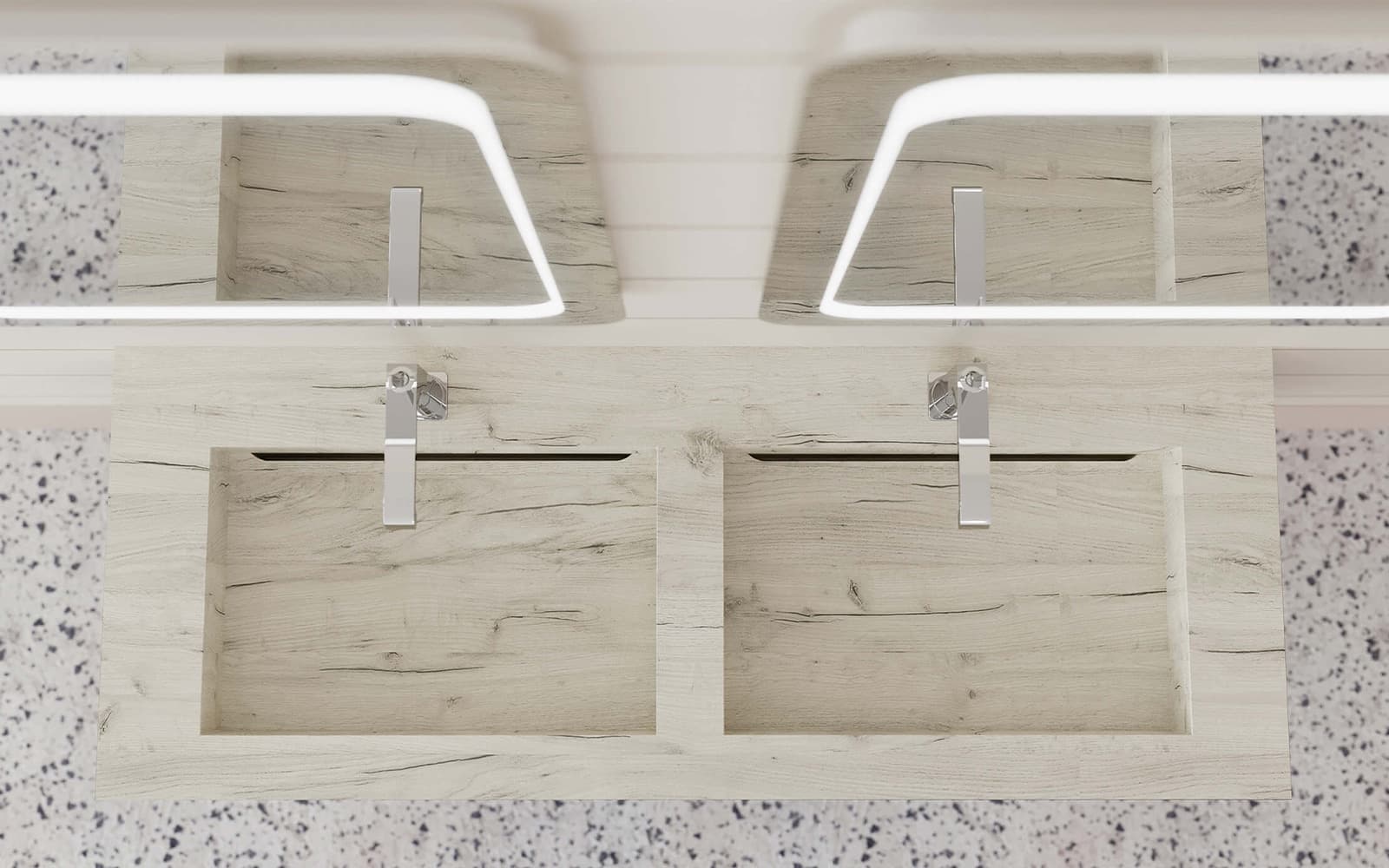 Set Mobilier Baie Suspendat Giulia, Lavoar Dublu