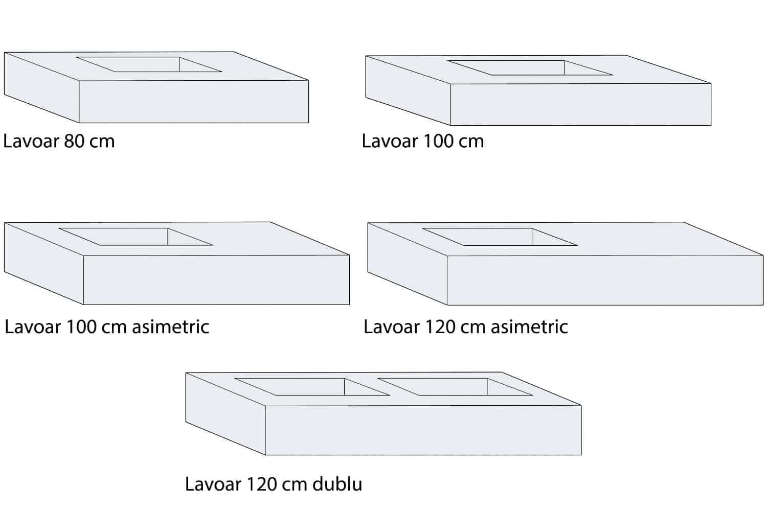 Lavoar Suspendat, 80-120cm, Bleu din lemn masiv