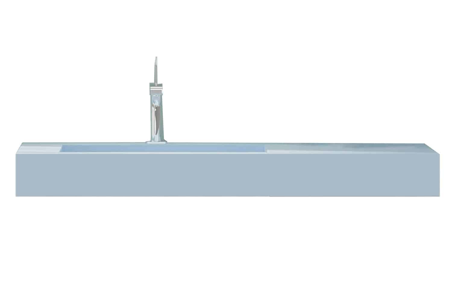 Lavoar Suspendat, 80-120cm, Bleu din lemn masiv