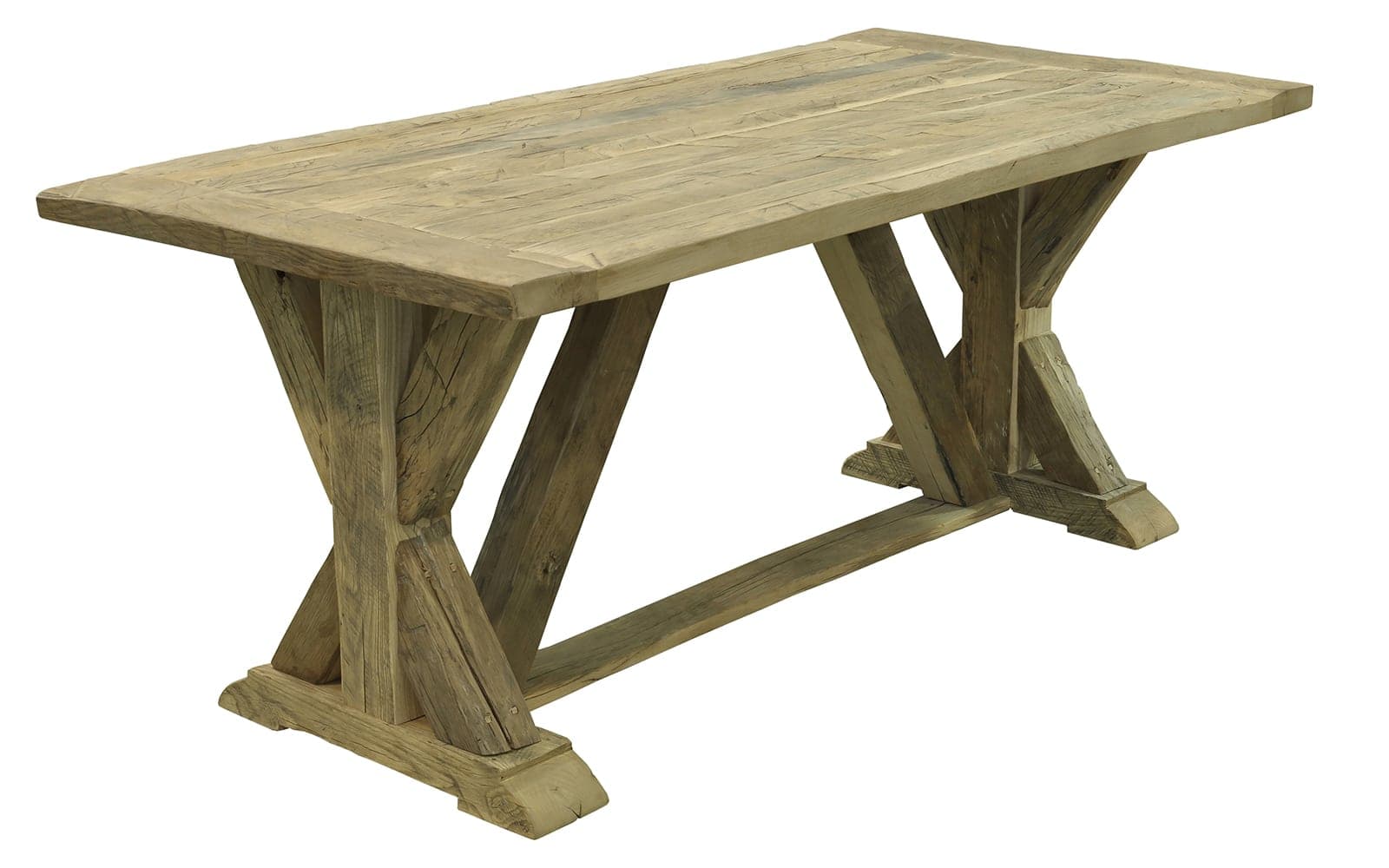 Masă Dining Morgan, Stejar Masiv Vechi, 200/220/240 x 100 x 79 cm