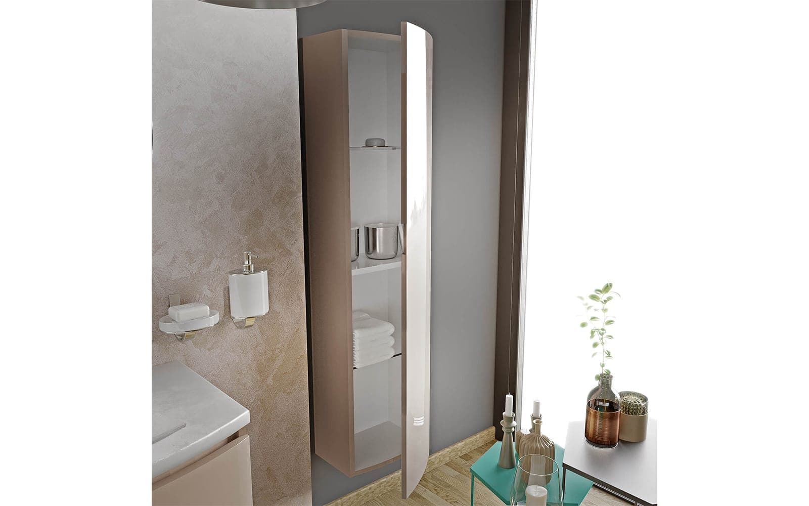 Set Mobilier Baie Suspendat Samba din lemn masiv