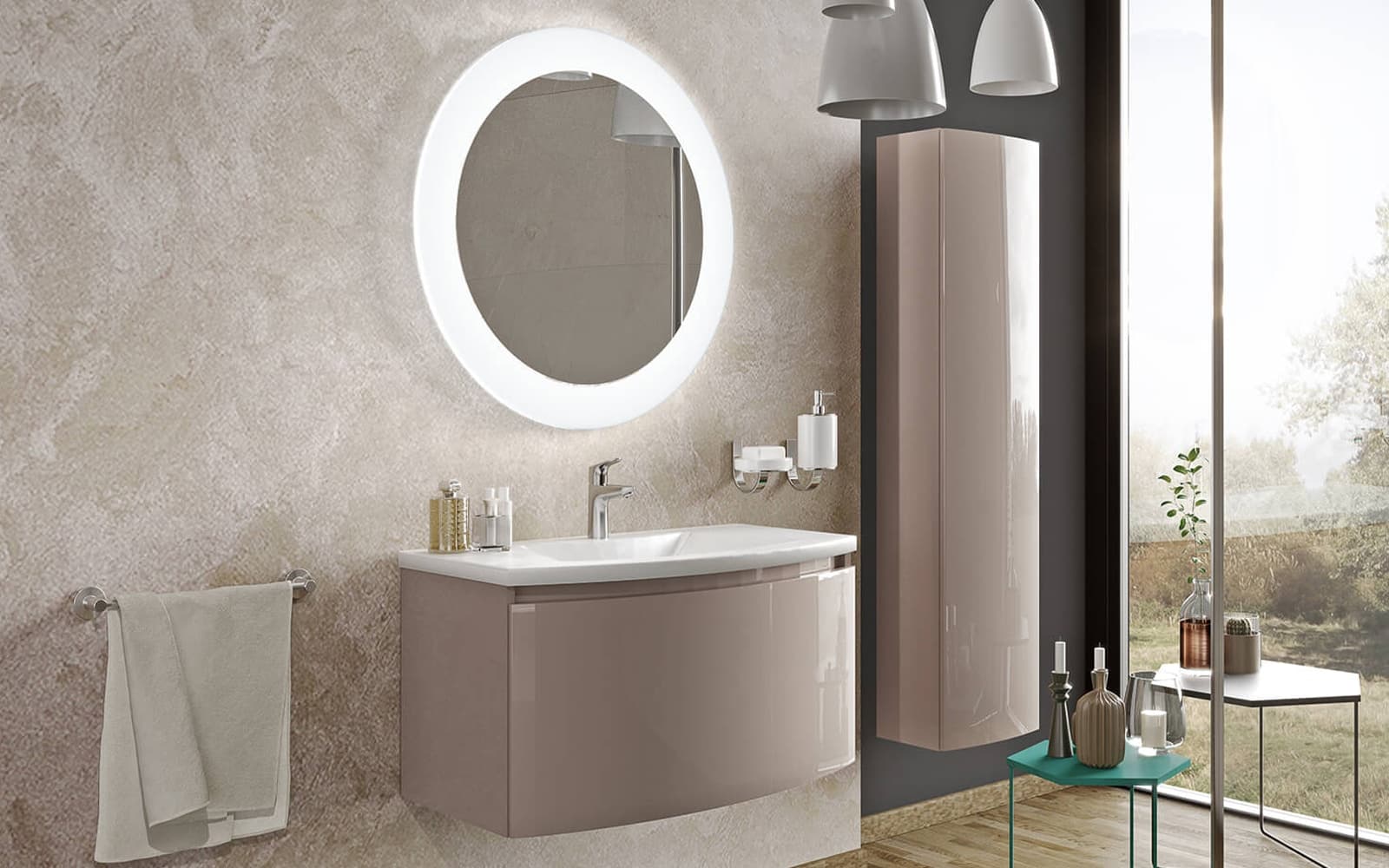 Set Mobilier Baie Suspendat Samba din lemn masiv