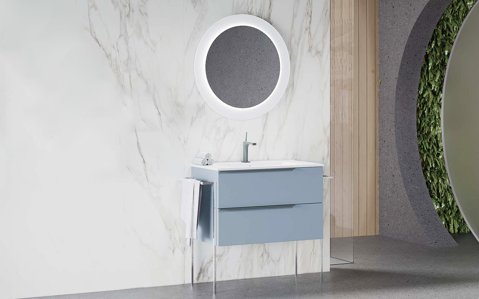 Set Mobilier Baie Suspendat Marco din lemn masiv