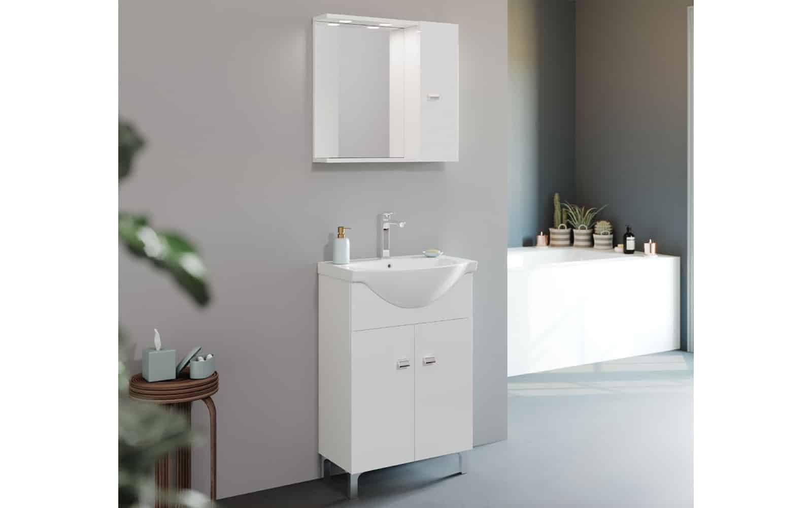 Set Mobilier Baie Luna, 55cm, Model A1, Alb