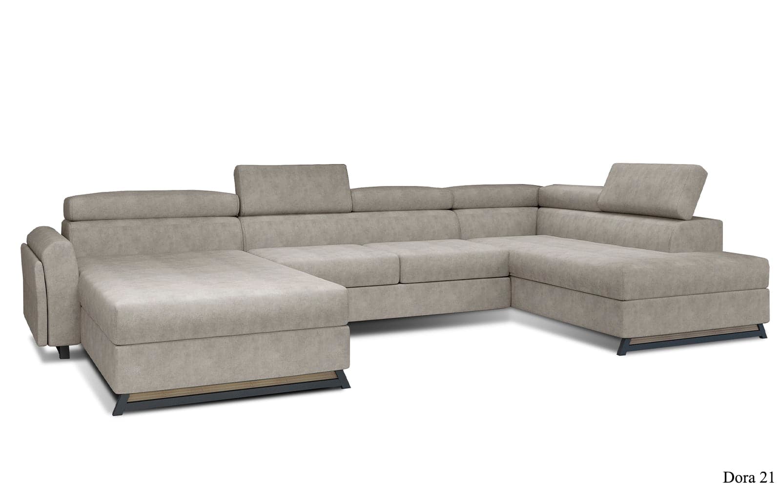 Colțar Formă U, Extensibil Joy, 370x190cm, Personalizabil din lemn masiv