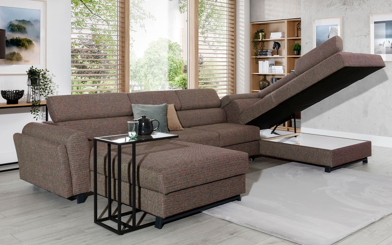 Colțar Formă U, Extensibil Joy, 370x190cm, Personalizabil