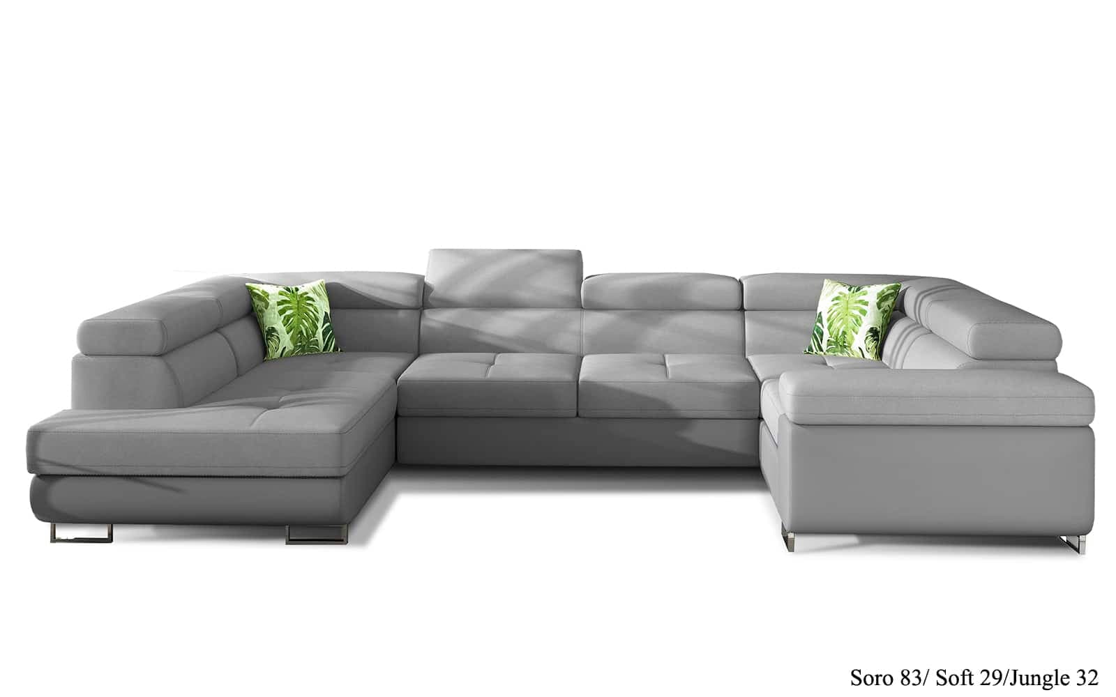 Colțar Formă U, Extensibil Lety, 340x202cm, Personalizabil din lemn masiv