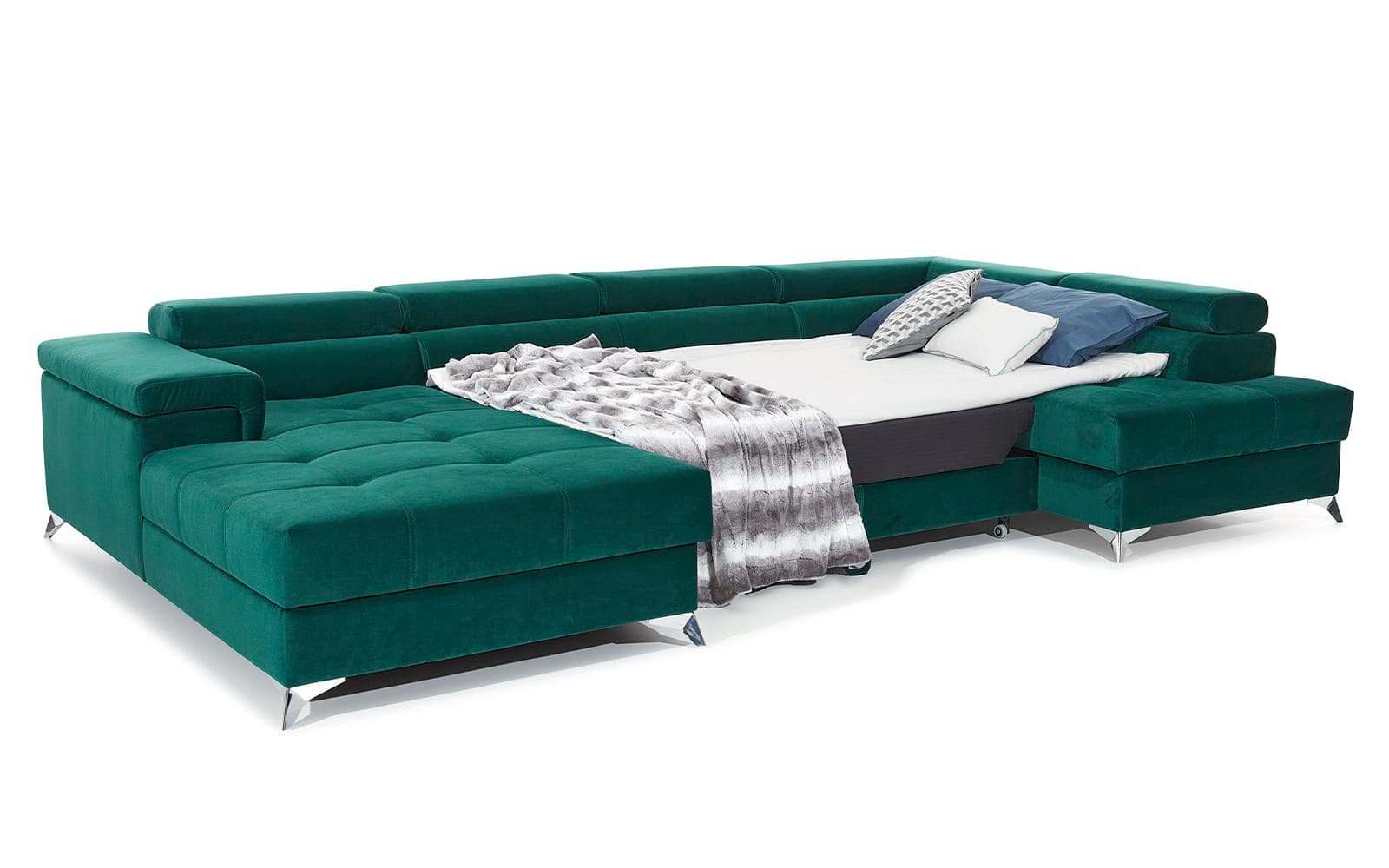 Colțar Formă U, Extensibil Linde, 345x202cm, Personalizabil din lemn masiv