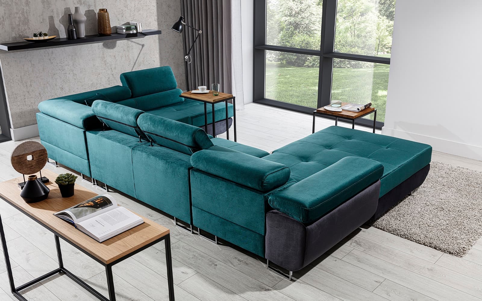 Colțar Formă U, Extensibil Roger, 345x202cm, Personalizabil
