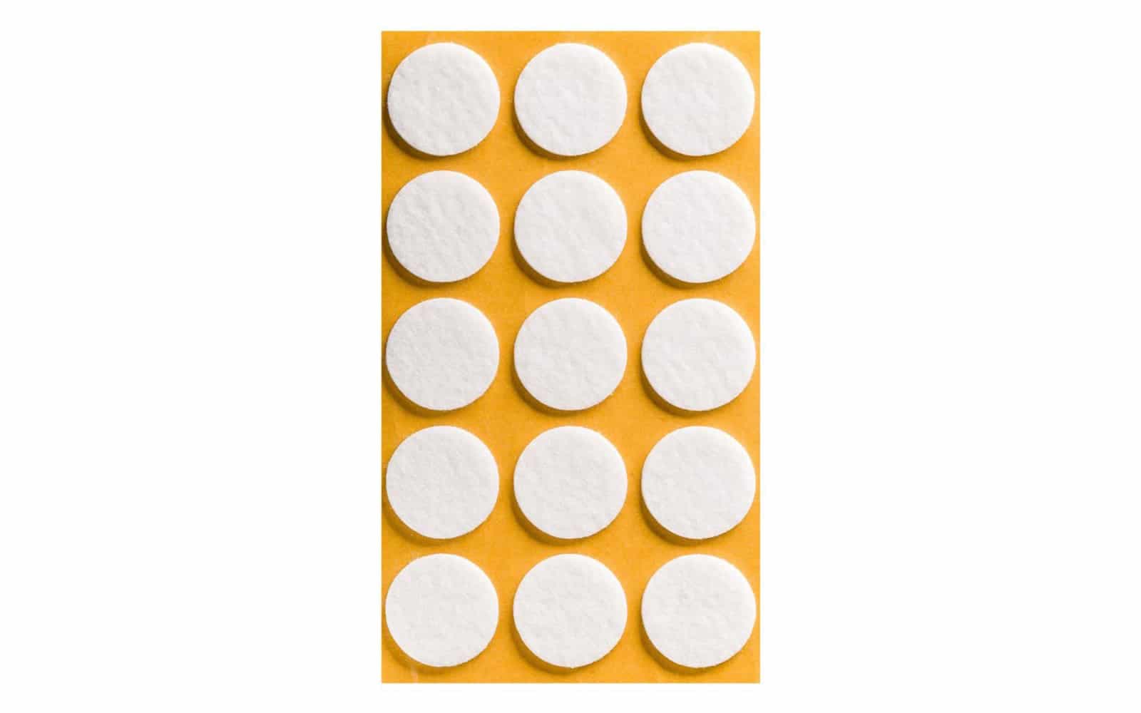 Patine Adezive, Albe, Rotunde 30mm, Set 15 Bucati