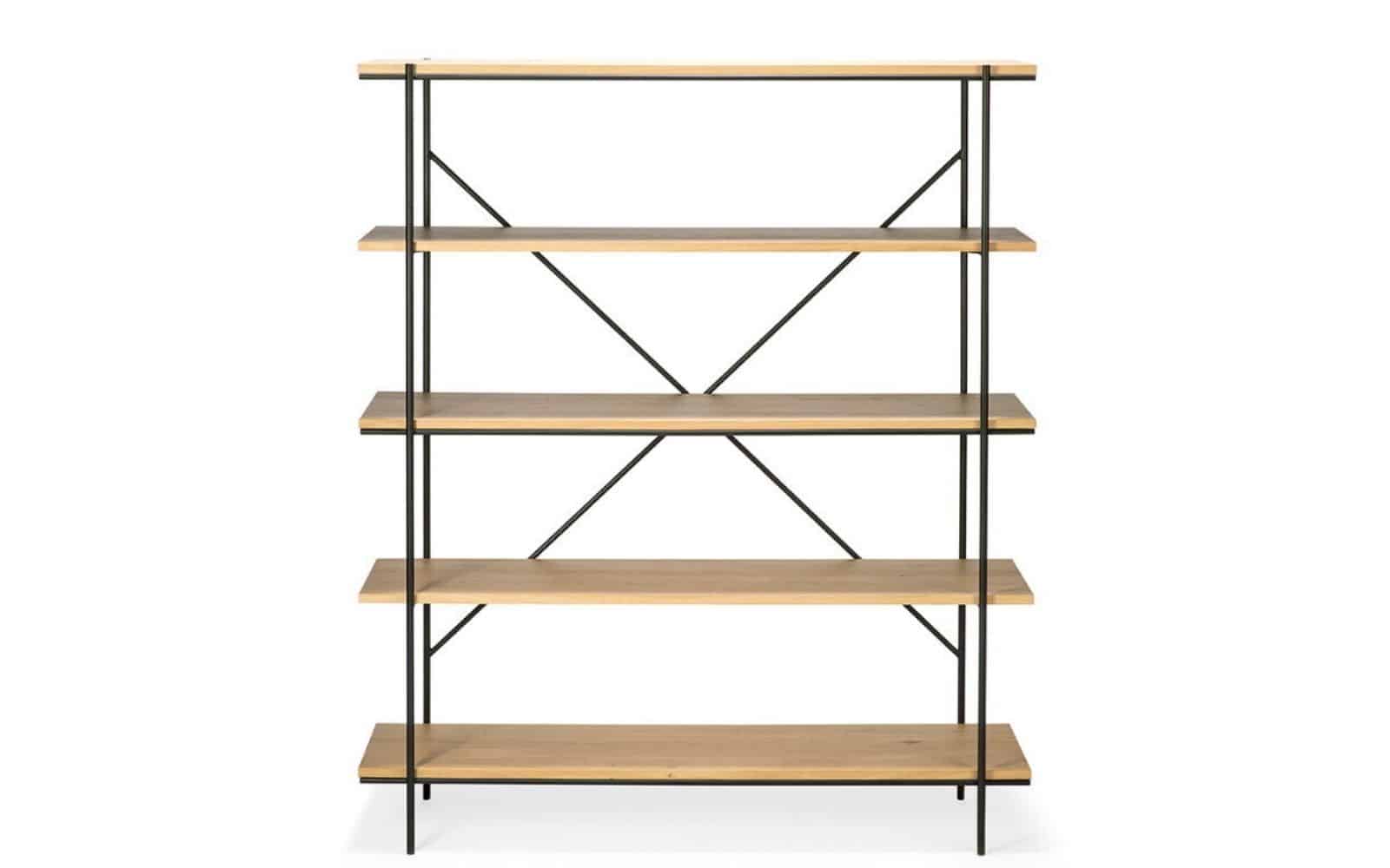 Biblioteca Colette, Lemn Masiv, 140x38x165, Stejar