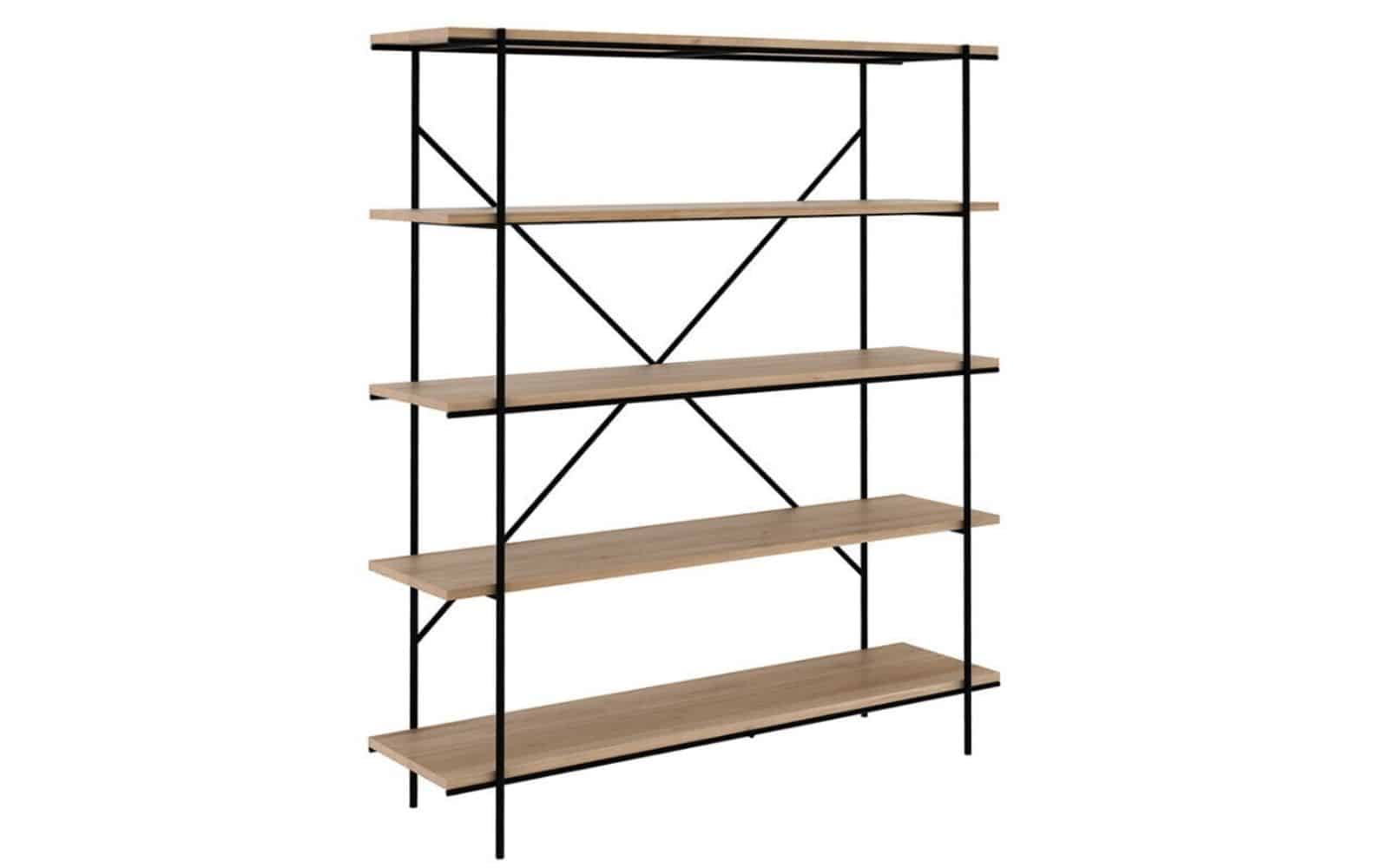 Biblioteca Colette, Lemn Masiv, 140x38x165, Stejar