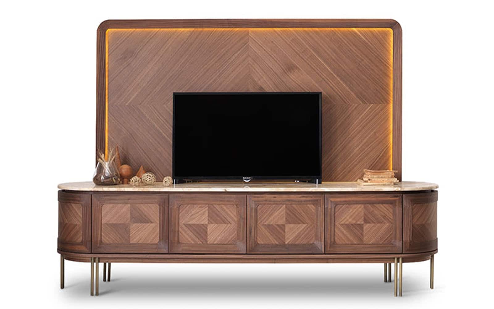Set Living Emma, Nuc - Marmură Naturală 245x56x173cm