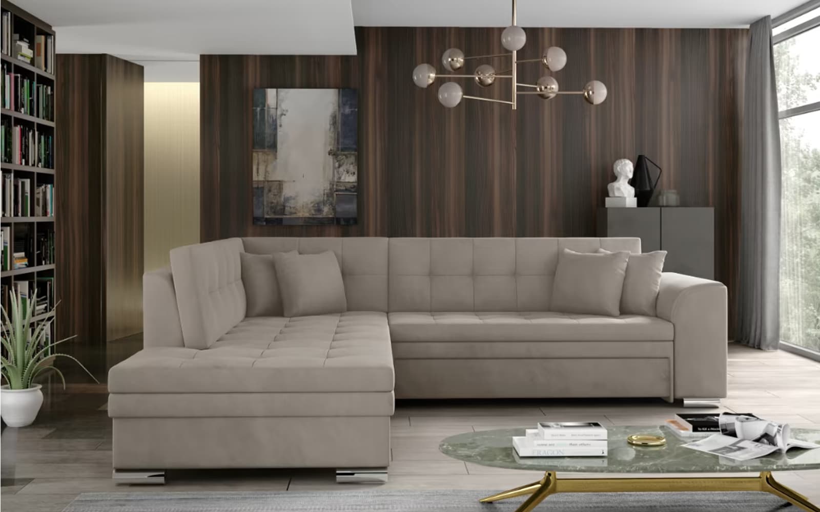Colțar Extensibil Penelope, 260x205cm, Personalizabil din lemn masiv