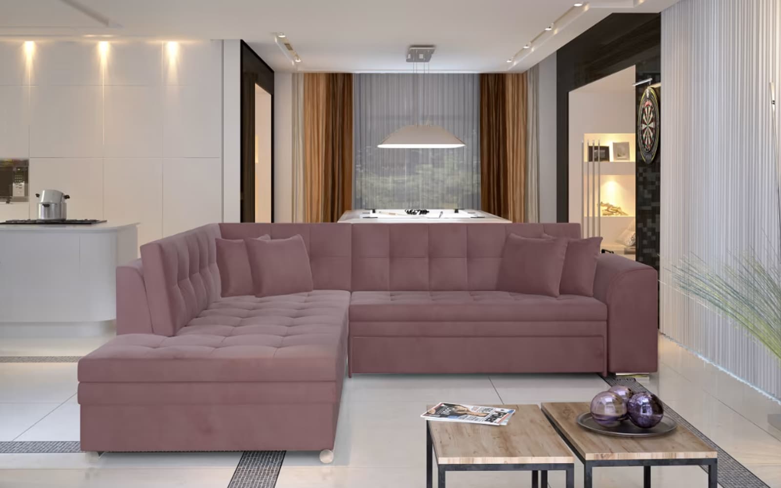 Colțar Extensibil Penelope, 260x205cm, Personalizabil din lemn masiv